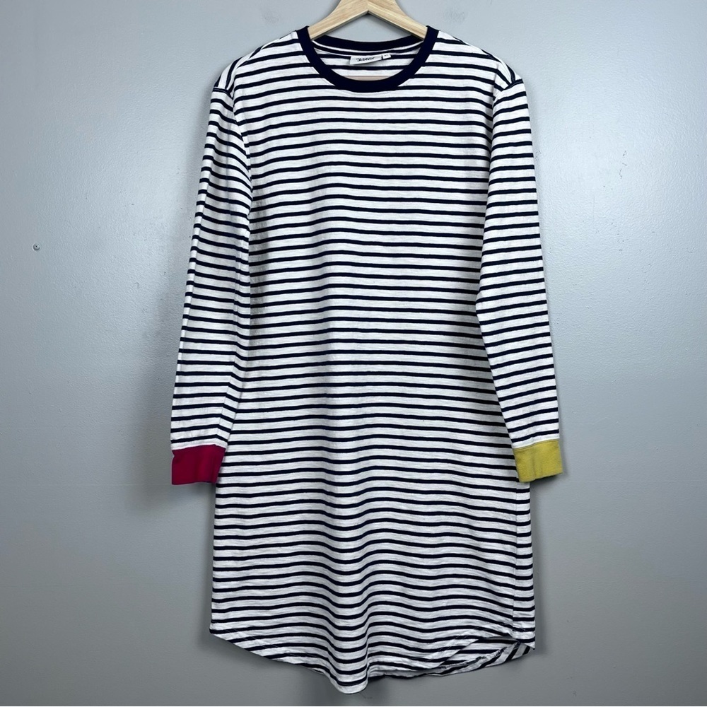 Sleepy Jones Twyla 100% Cotton T-Shirt Dress Striped Jersey Colorblock Size XS